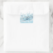 Vloeibare splash rendering vierkante sticker (Tas)