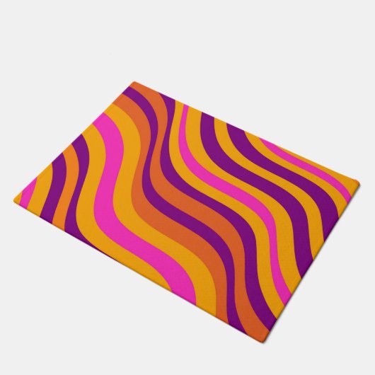 Vloeibare Swirl Flow Groovy Stripe Y2K Patroon Deurmat (Schuin)