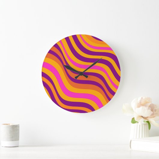 Vloeibare Swirl Flow Groovy Stripe Y2K Patroon Grote Klok (Huis)