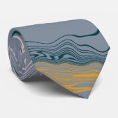 Vloeibare Swirl Marmer Blauw en Grijs Stropdas (Opgerold)