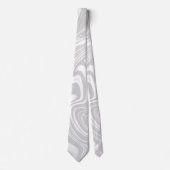 Vloeibare Swirl Marmeren Grijs en Witte Stropdas (Voorkant)