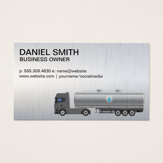 Vloeibare Tankwagen | Vrachtwagenchauffeur Visitekaartje (Voorkant)