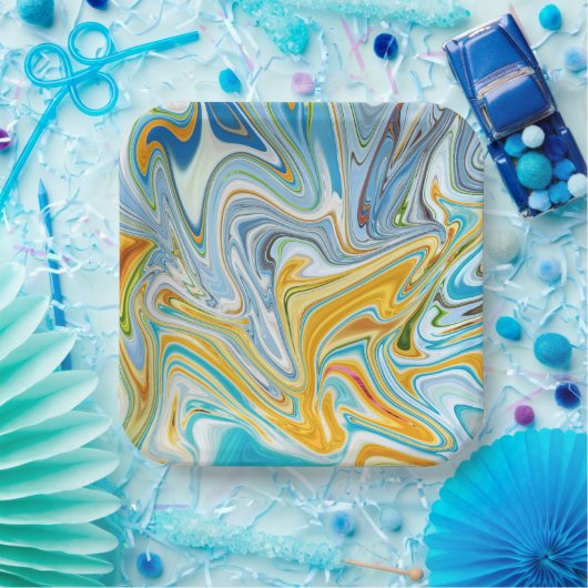 Vloeibare textuur papieren bordje (Feest)