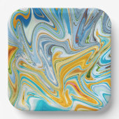 Vloeibare textuur papieren bordje (Voorkant)