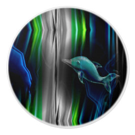 Vloeibare trillingen Dolphin Neon Ceramic Knob. Keramische Knop