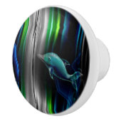 Vloeibare trillingen Dolphin Neon Ceramic Knob. Keramische Knop (Rechts)