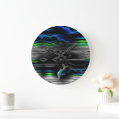 Vloeibare trillingen Dolphin Neon Wall Clock Grote Klok (Huis)