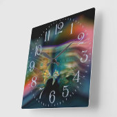 Vloeibare trillingen Funky Fish Wall Clock Vierkante Klok (Hoek)