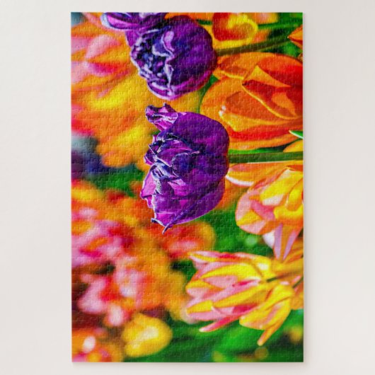 Vloeibare Tulp-bloemen op een vloer Legpuzzel (Verticaal)