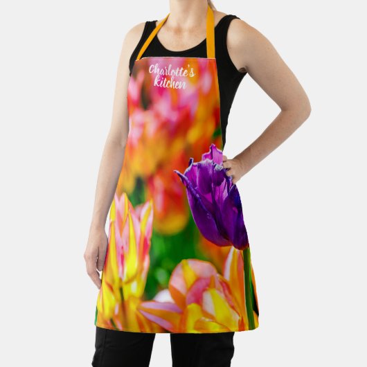 Vloeibare Tulp-bloemen op een vloer Schort (Insitu)