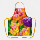 Vloeibare Tulp-bloemen op een vloer Schort (Voorkant)