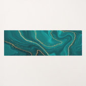 vloeibare turquoise marmer met gouden achtergrond yogamat (Achterkant (horizontaal))
