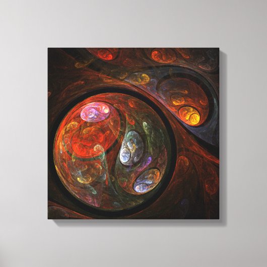 Vloeibare verbinding Abstracte kunst Quad Canvas a Afdruk (Voorkant)