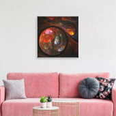 Vloeibare verbinding Abstracte kunst Quad Canvas a Afdruk (Insitu (Woonkamer))