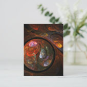 Vloeibare Verbinding Modern Kosmisch Abstracte Kun Briefkaart (Staand voorkant)