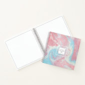 Vloeibare verf Abstract roze/blauw ID797 Notitieboek (Binnen)