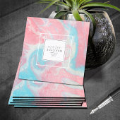 Vloeibare verf Abstract roze/blauw ID797 Vierkante Visitekaartje