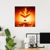 Vloeibare Vlammende Spetters van de Hel Poster (Thuiskantoor)