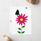 Vloeibare vlinderbloemige Kaart Notitiekaartje (Voorkant / Achterkant in situ)