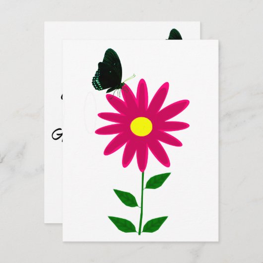 Vloeibare vlinderbloemige Kaart Notitiekaartje (Voorkant / Achterkant)