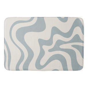 Vloeibare Wervelende Abstracte Patroon Blauw-Grijs Badmat