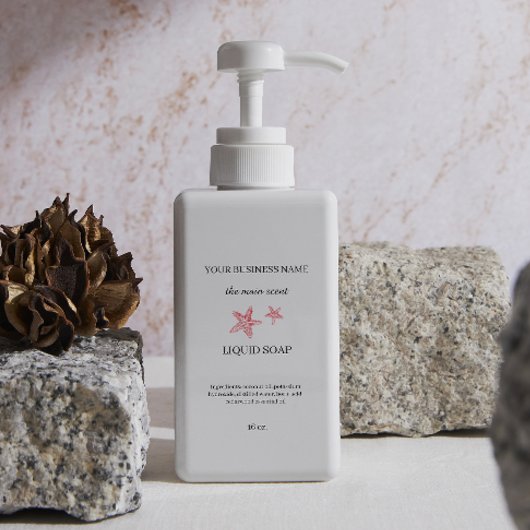 Vloeibare zeep voor cosmetische producten flesverp rechthoekige sticker