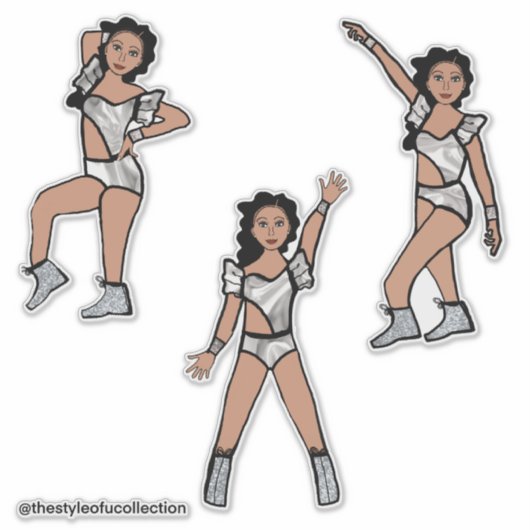 Vloeibare Zilveren Danser #2 Sticker (Voorkant)