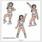 Vloeibare Zilveren Danser #2 Sticker (Vel)