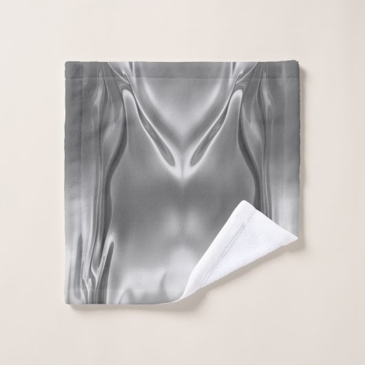 Vloeibare zilveren digitale print 2 bad handdoek (Wasdoekje)