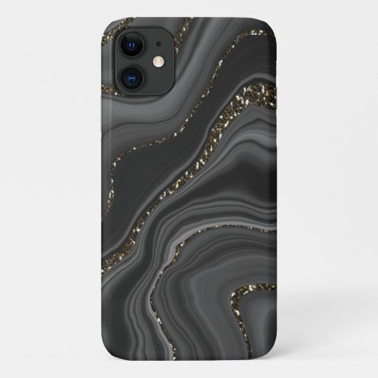 Vloeibare Zwart Grijs Wit Agate Glitter Droom #2 Case-Mate iPhone Case (Achterkant)