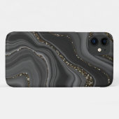 Vloeibare Zwart Grijs Wit Agate Glitter Droom #2 Case-Mate iPhone Case (Achterkant (horizontaal))