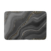 Vloeibare zwarte grijze witte glitterdromen #2 badmat (Voorkant)