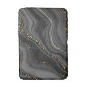 Vloeibare zwarte grijze witte glitterdromen #2 badmat (Voorkant Verticaal)