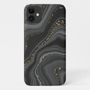 Vloeibare zwarte grijze witte glitterdromen #2 Case-Mate iPhone case