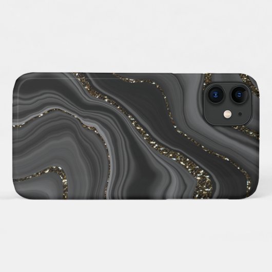 Vloeibare zwarte grijze witte glitterdromen #2 Case-Mate iPhone case (Achterkant (horizontaal))