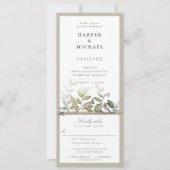 Vloeiblad bruiloft nodigt u uit om rsvp aan te slu kaart (Voorkant)