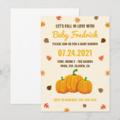 Vloeiblad pompoenen baby shower uitnodiging (Voorkant / Achterkant)