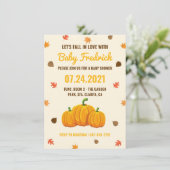 Vloeiblad pompoenen baby shower uitnodiging (Staand voorkant)