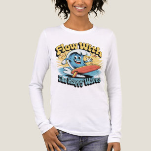Vloeien Met De Gelukkige Golven Retro Surf Vibes D Tri-Blend Shirt