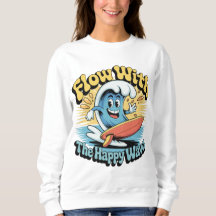 Vloeien Met De Gelukkige Golven Retro Surf Vibes D