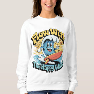 Vloeien Met De Gelukkige Golven Retro Surf Vibes D Trui