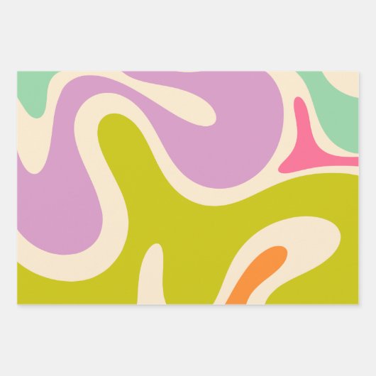 Vloeiend Abstract patroon met snijpad Inpakpapier Vel (Voorkant 3)