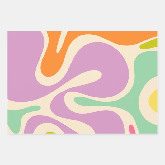 Vloeiend Abstract patroon met snijpad Inpakpapier Vel (Voorkant 2)