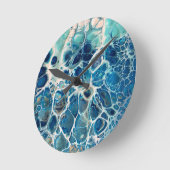 Vloeiend acrylzwemstrand, oceaan, surf, wandklok (Hoek)