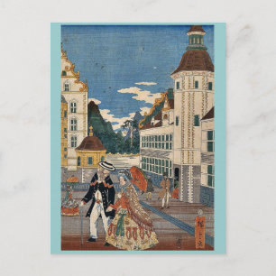 Vloeiend Amerika door Utagawa, Hiroshige Briefkaart