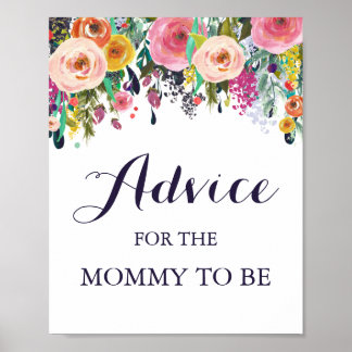 Vloeiend Baby shower Advies voor mammie Poster
