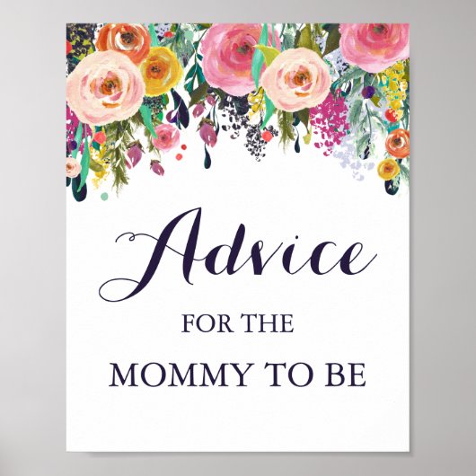 Vloeiend Baby shower Advies voor mammie Poster (Voorkant)