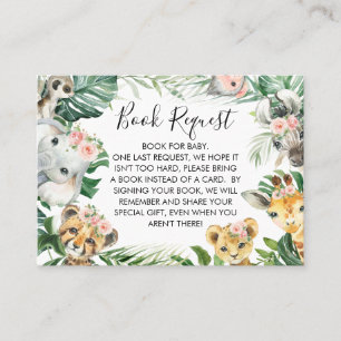 Vloeiend Baby shower Safari Verzoek om toevoeging Visitekaartje