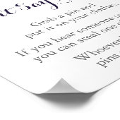 Vloeiend Baby shower Zeg geen Baby-spelcode Poster (Hoek)