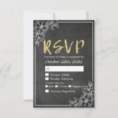 Vloeiend bindmiddel RSVP-antwoord Gold Script Chal RSVP Kaartje (Voorkant)